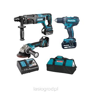 Combo Makita DLX3078TX1 DDF482 DGA504 DHR241 3x5Ah