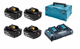 4xBL1850B DC18RD akumulatory ładowarka walizka Makpac zestaw zasilający 18V