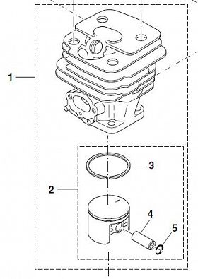 cylinder Dolmar 111 115 PS52 Makita DCS 520 5200