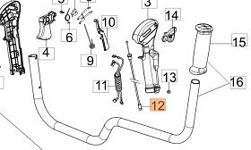 linka gazu Oleo-Mac BC380T 430TL 431TL